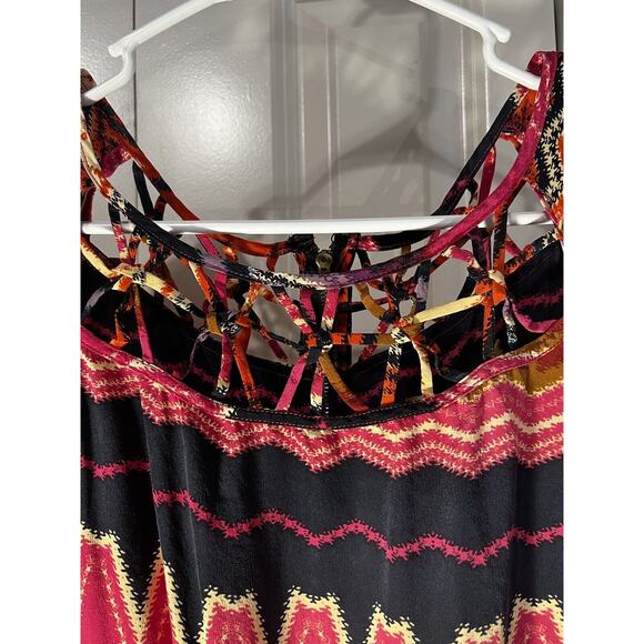 Gianni Bini Dress Boho Macramé Neckline Exposed Back Zipper--Women's SM - Picture 2 of 13